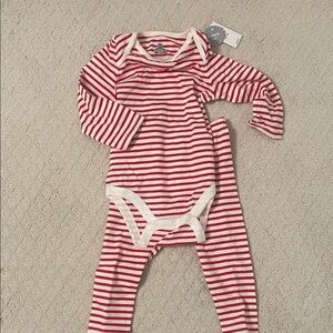 NWT Baby Gap Red and White Striped Bodysuit set